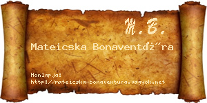 Mateicska Bonaventúra névjegykártya